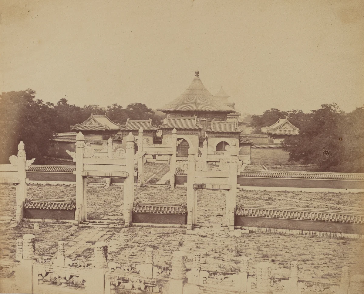 Interior and Arches of the Temple of Heaven Where the Emperor Sacrifices Once a Year, in the Chinese City of Pekin, October 1860 by Felice Beato, photograph, 1860