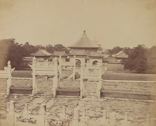 Interior and Arches of the Temple of Heaven Where the Emperor Sacrifices Once a Year, in the Chinese City of Pekin, October 1860 by Felice Beato, photograph, 1860