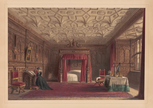 Inlaid Chamber, Sizerch, Westmorland by Joseph Nash, print, 1849