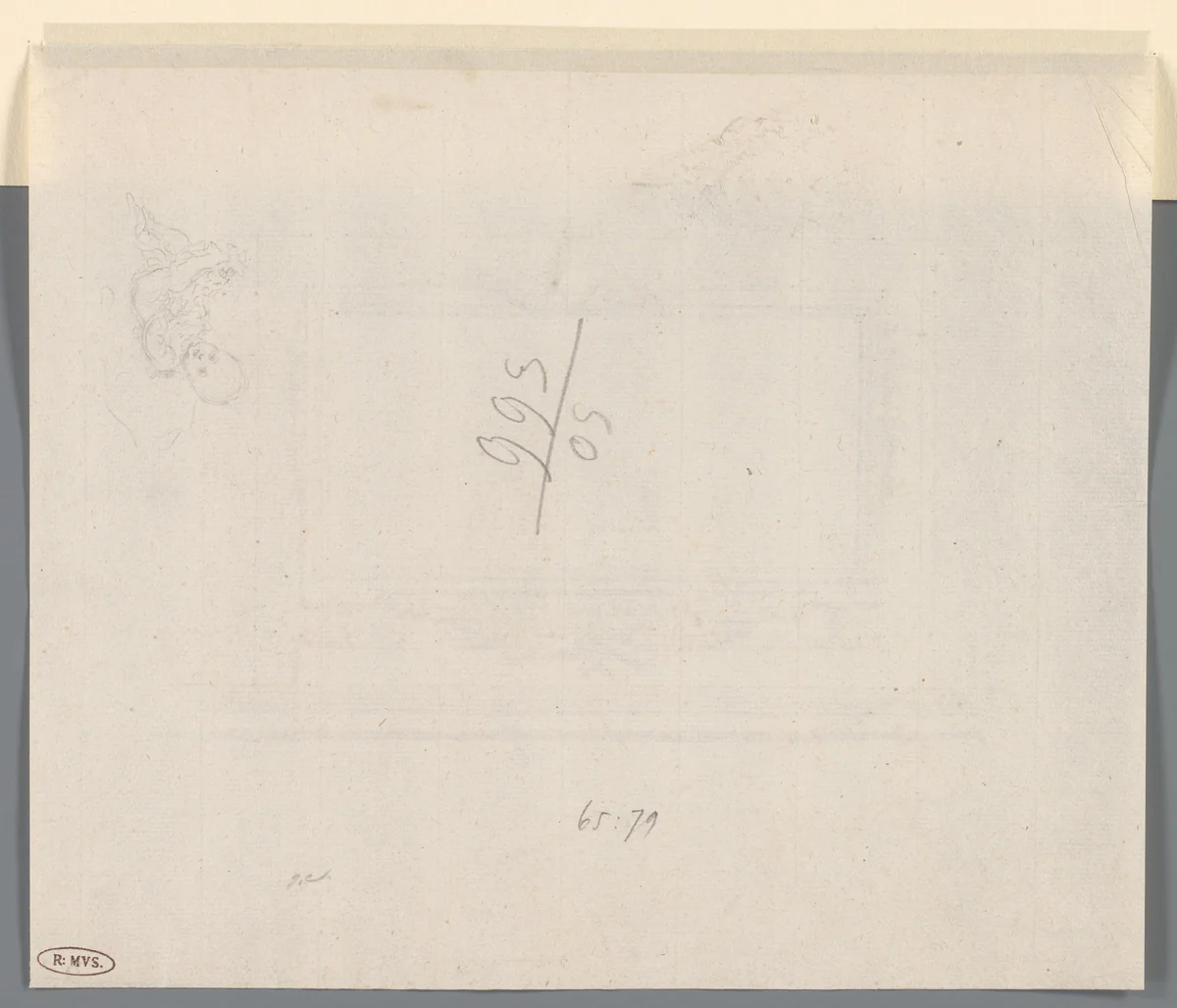 Liggende baby by Johannes van Dregt, drawing, 1778