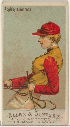 Appleby & Johnson, from the Racing Colors of the World series (N22a) for Allen & Ginter Cigarettes by Allen & Ginter, print, 1888