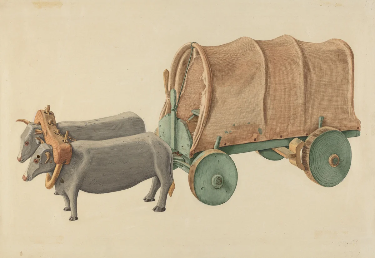 Miniature Oxcart by Eugene Bartz, index of american design, 1939