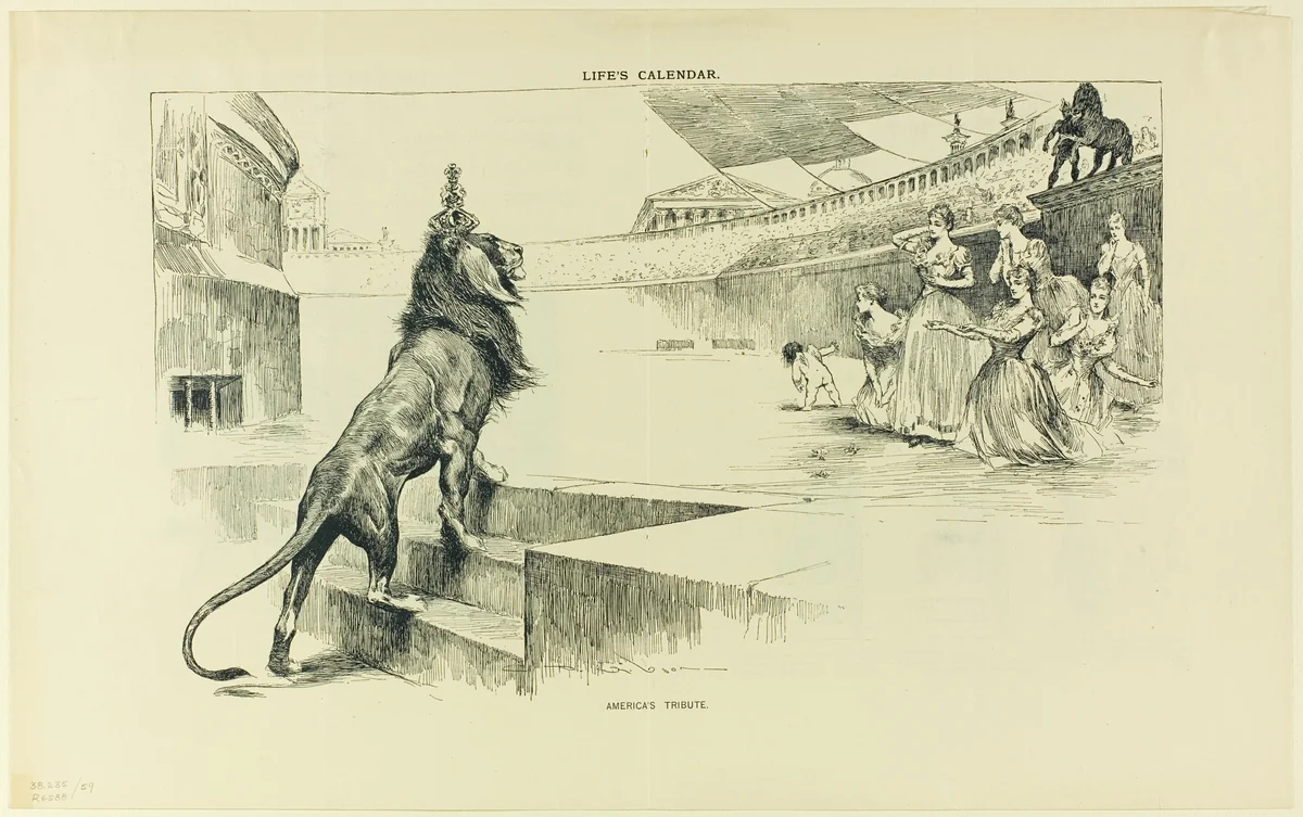 America's Tribute, from Life by Charles Dana Gibson, print, 1891