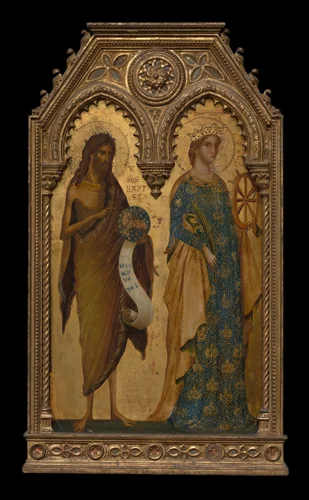 Saints John the Baptist and Catherine of Alexandria by Paolo Veneziano, painting, 1345-1355