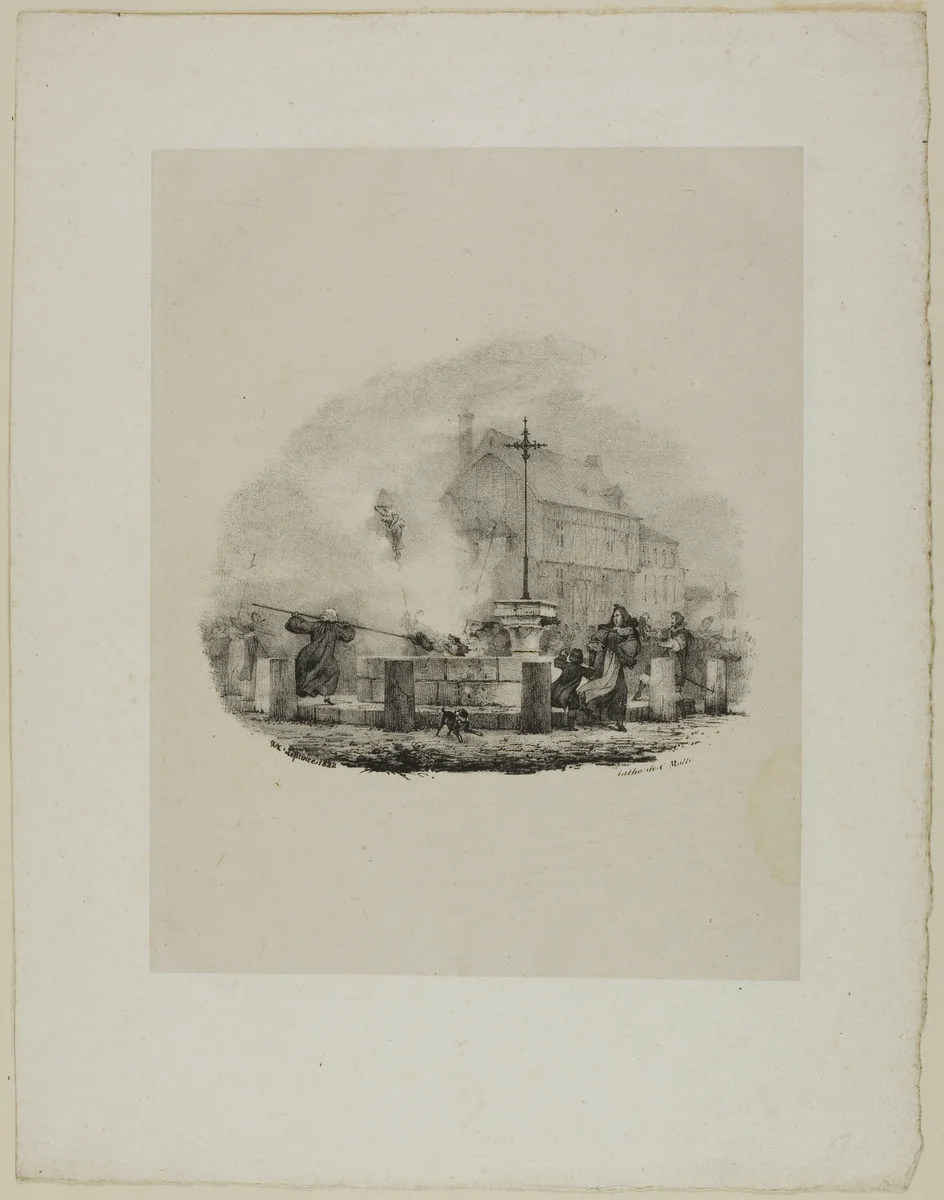 Unknown Dramatic Scene by Charles Étienne Pierre Motte, print, 1822
