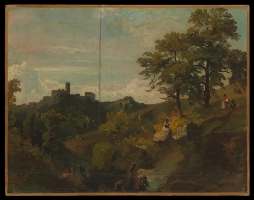 Roman Landscape by Arnold Böcklin, painting, 1850-1852