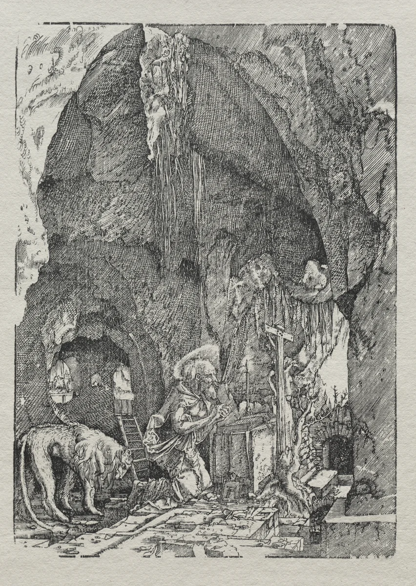 St. Jerome in the Cave by Albrecht Altdorfer, print, 1508-1518