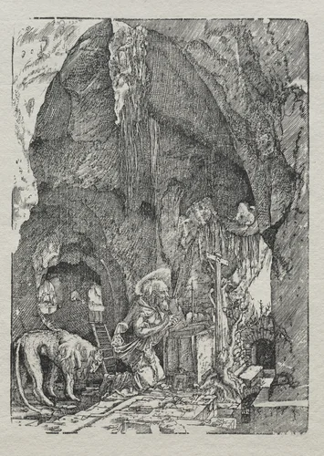 St. Jerome in the Cave by Albrecht Altdorfer, print, 1508-1518