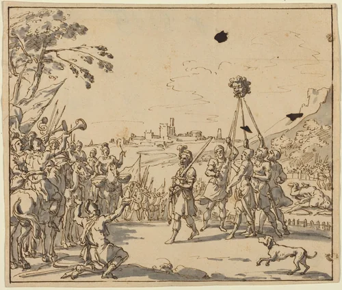The Triumph of David by Anonymous Artist; Jan Luyken, drawing, 1700