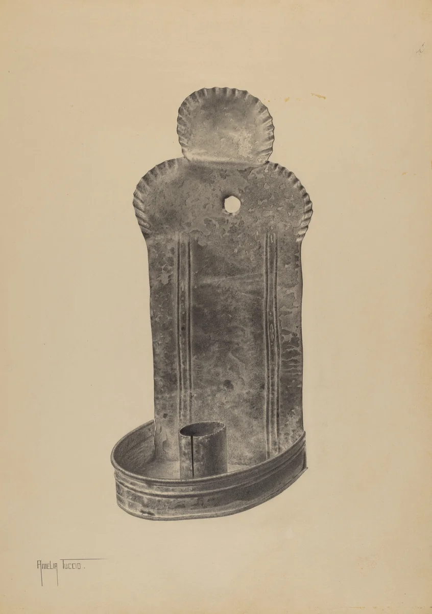 Candle Sconce by Amelia Tuccio, index of american design, 1940