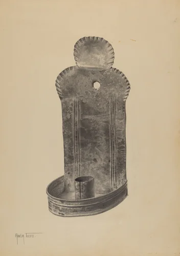 Candle Sconce by Amelia Tuccio, index of american design, 1940