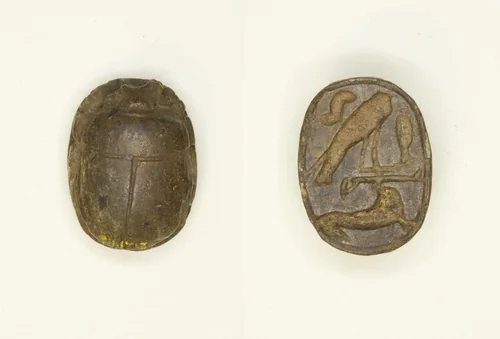 Scarab: Falcon with Antelope by Egyptian, other, -2055--1295