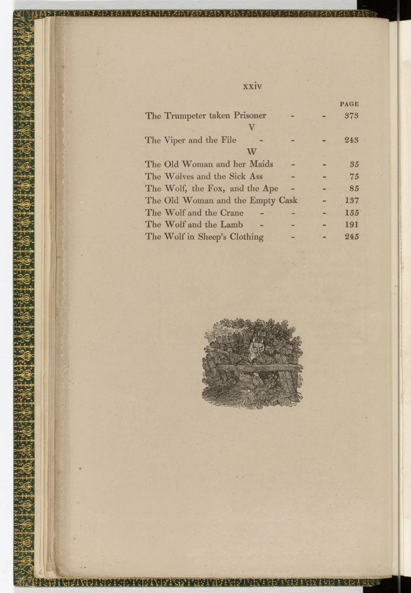 Tailpiece (page xviv) from The Fables of Aesop by Thomas Bewick, illustrated book, 1818