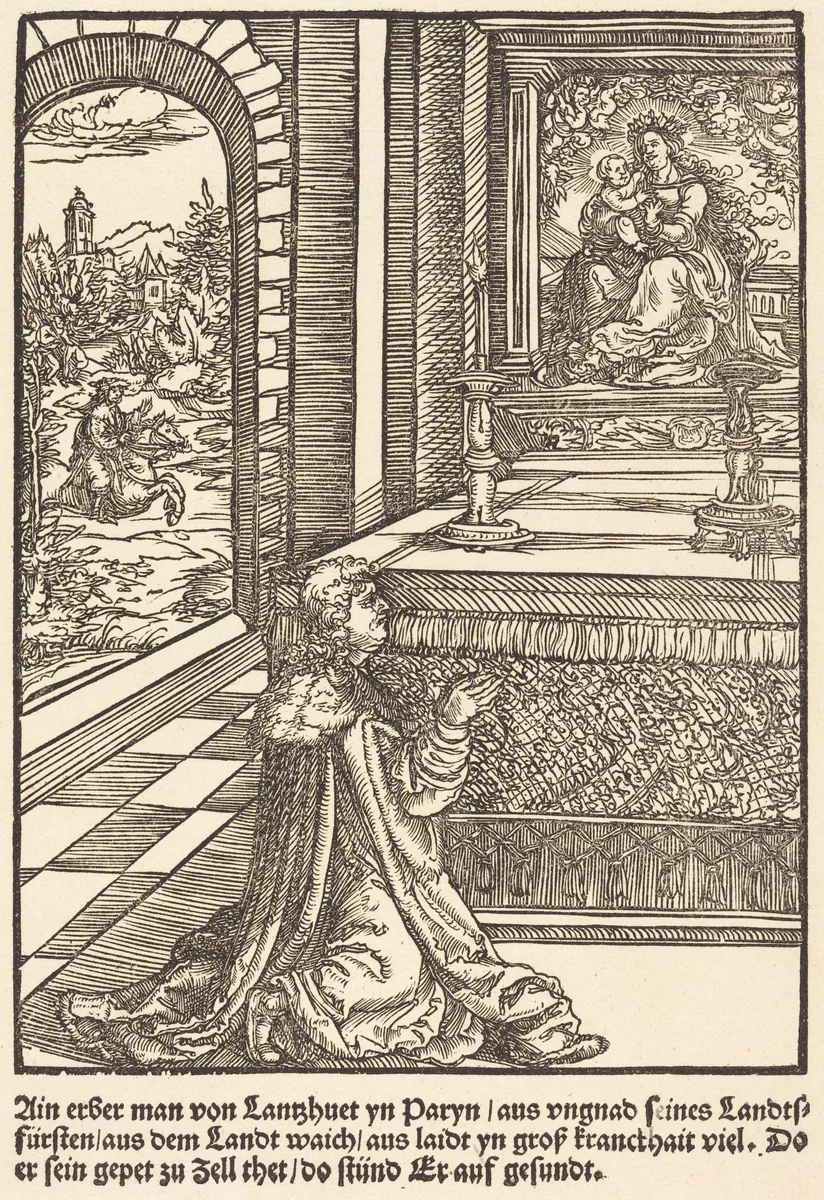 Ain erber man von Lanshuet ... by Master of the Miracles of Mariazell, print, 1503