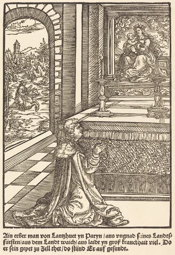 Ain erber man von Lanshuet ... by Master of the Miracles of Mariazell, print, 1503