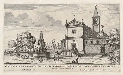 Chiesa dedicata à S. Pietro Apostolo (Church of San Pietro in Montorio) by Giovanni Battista Falda, print, 1664-1674