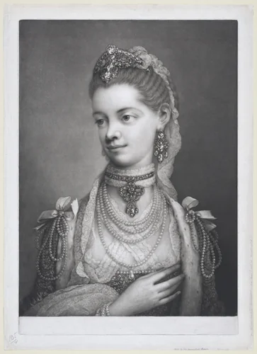 Her Most Excellent Majesty Charlotte, Queen of Great Britain by Thomas Frye, print, 1762