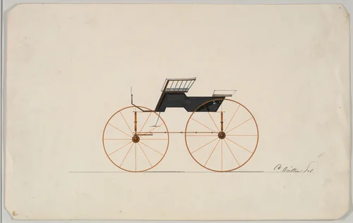 Phaeton (unnumbered) by Brewster & Co., drawing, 1850-1870