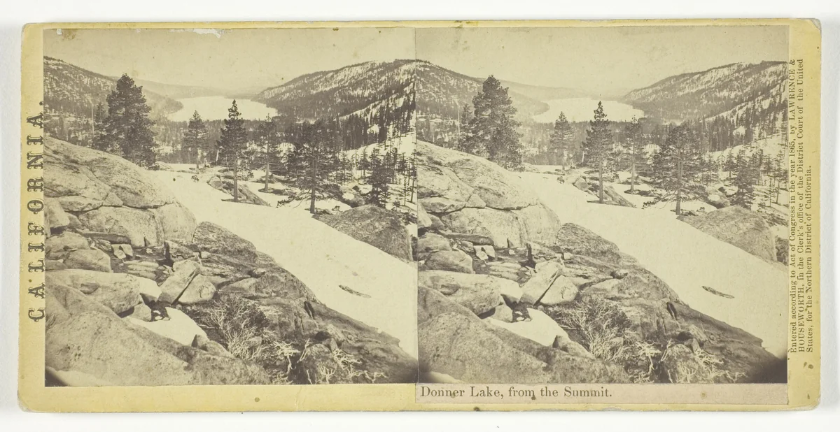 Donner Lake, from the Summit, from the series "California" by Lawrence & Houseworth, photograph, 1865