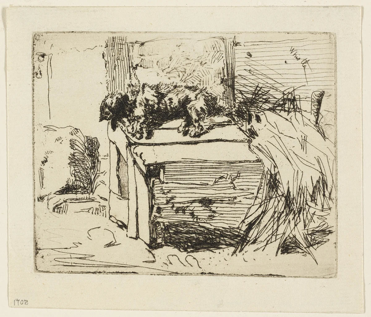 The Dog on the Kennel by James McNeill Whistler, print, 1858