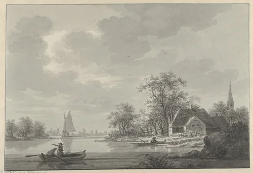 Het dorp Capelle aan de IJssel by Nicolaas Wicart, drawing, 1758-1815
