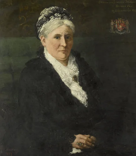 Maria Hermina Heemskerk (1827-1908). Echtgenote van Menno David Graaf van Limburg Stirum by Hendrik Willem Mesdag, painting, 1887