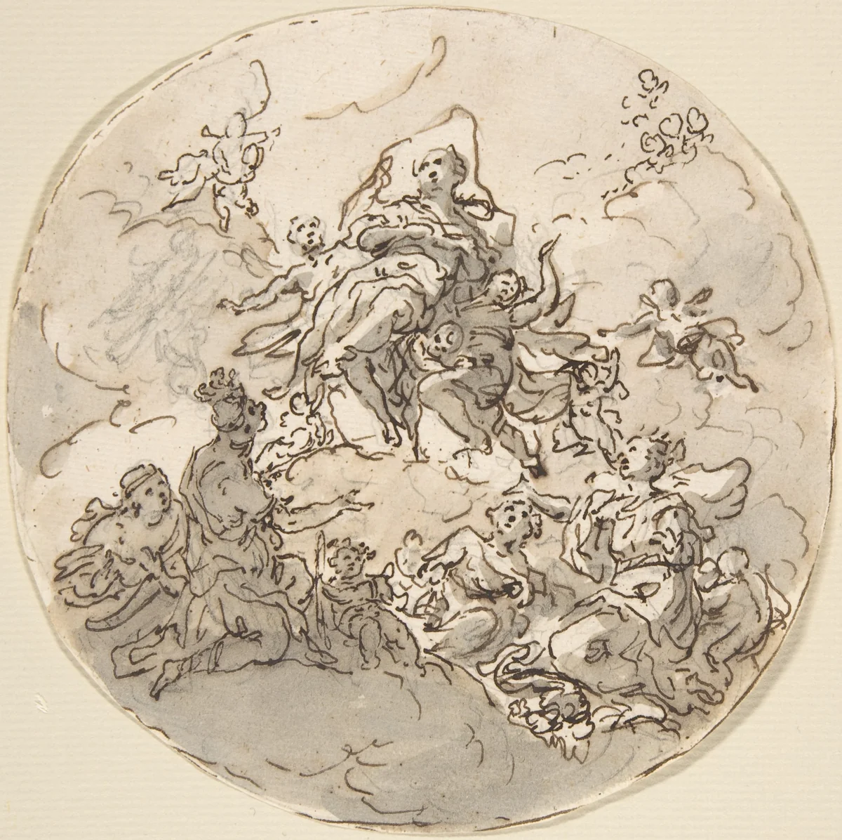 Apotheosis by Johann Georg Etgens, drawing, 1710-1757