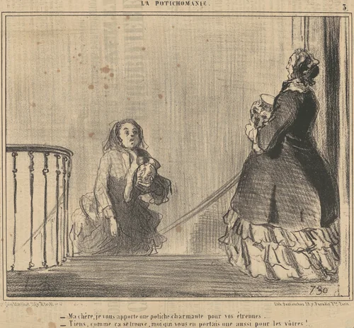 Ma chére, je vous apporte une potiche ... by Honoré Daumier, print, 1855