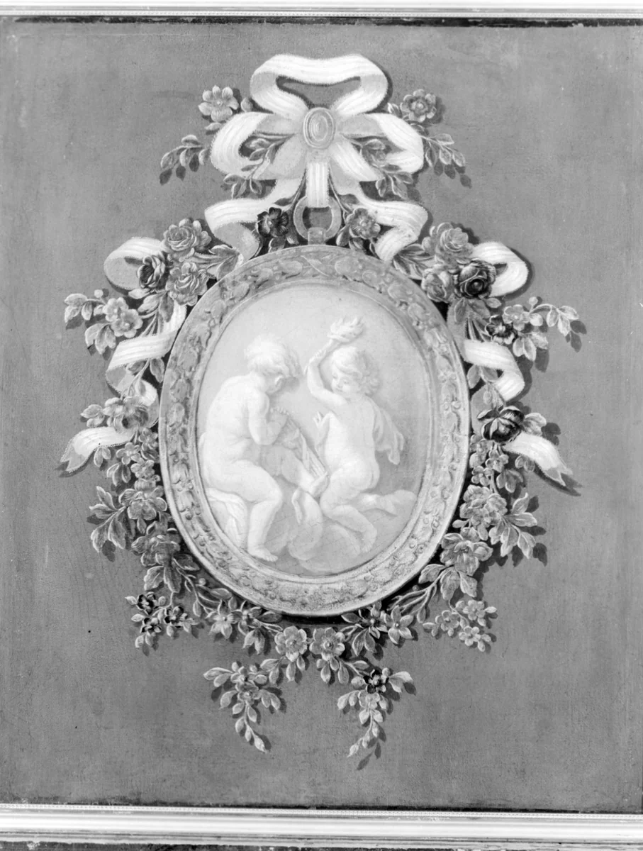 Putti in a Medallion by French Painter, painting, 1700-1799