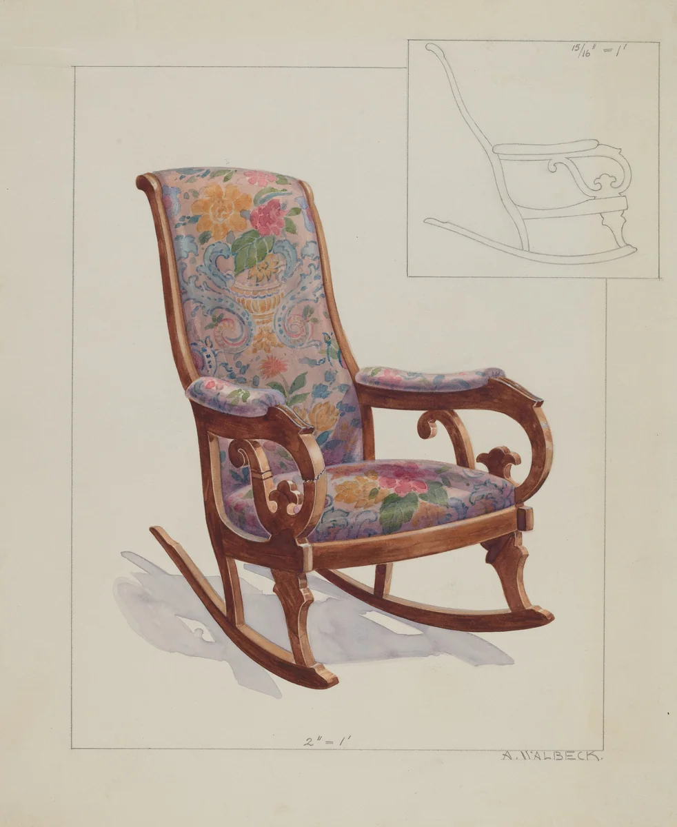 Rocking Chair by Alfred Walbeck, index of american design, 1937
