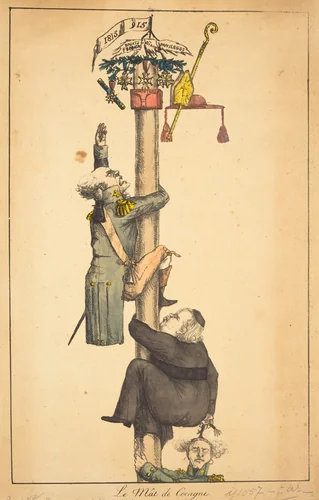 The Greasy Pole by French 19th Century, print, 1815
