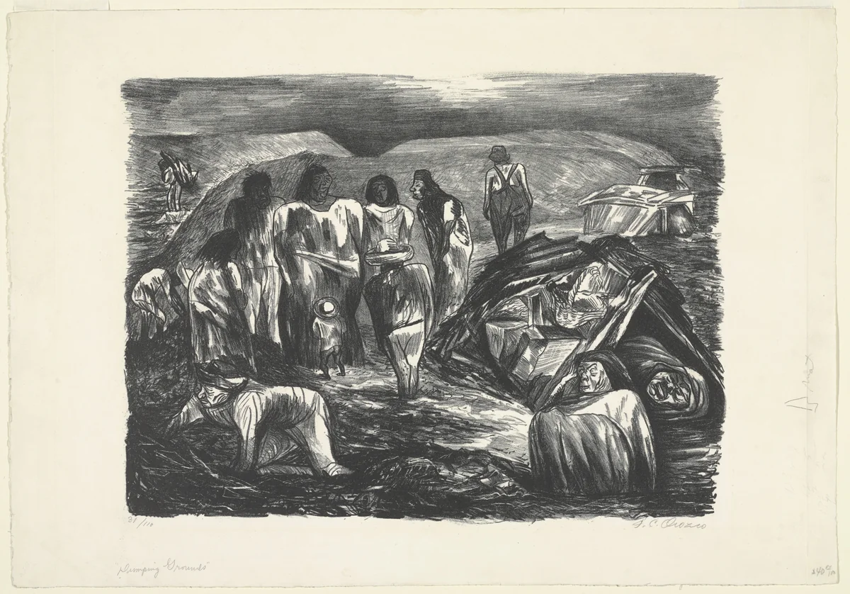 Proletarians by José Clemente Orozco, print, 1935