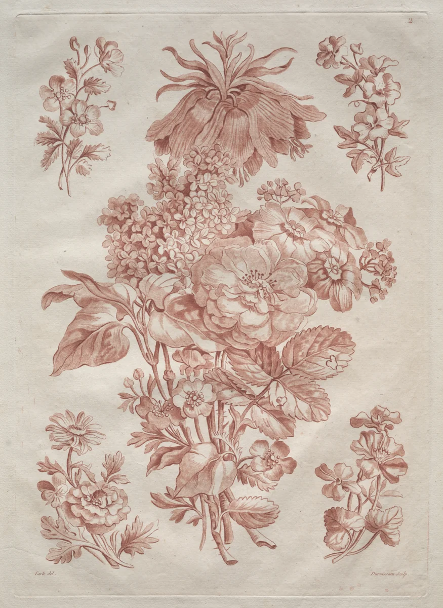 Spray of Flowers by L. F. Duruisseau, print, 1774-1800