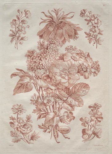 Spray of Flowers by L. F. Duruisseau, print, 1774-1800