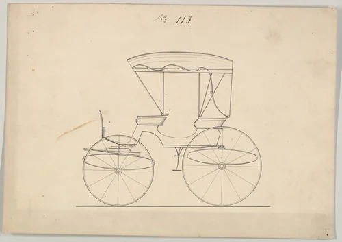 Design for Park Phaeton, no. 113 by Brewster & Co., drawing, 1850-1874
