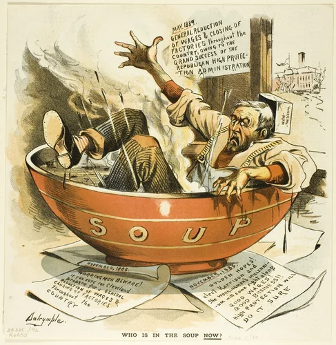Who Is in the Soup Now, from Puck by Louis Dalrymple, print, 1889