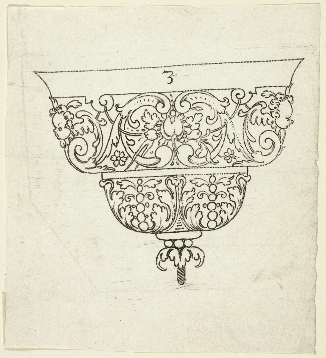 Plate 3, from XX Stuck zum (ornamental designs for goblets and beakers) by Master A.P. German, print, 1601