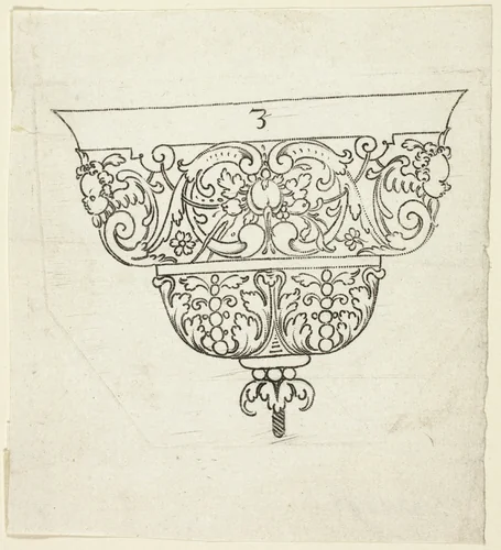 Plate 3, from XX Stuck zum (ornamental designs for goblets and beakers) by Master A.P. German, print, 1601
