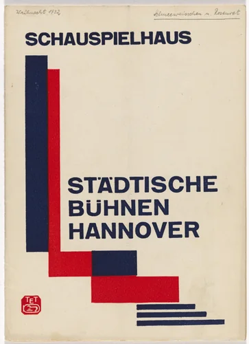 Newsletter for the Hannover Municipal Theaters Playhouse (Städtische Bühnen Hannover, Schauspielhaus) by Kurt Schwitters, design, 1932