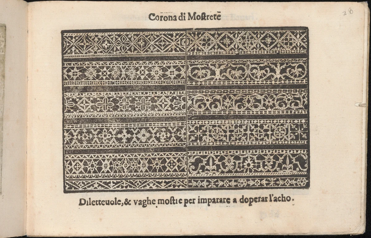 Corona delle Nobile et Virtuose Donne, Libro Terzo, page 20 (recto) by Cesare Vecellio, book, 1620