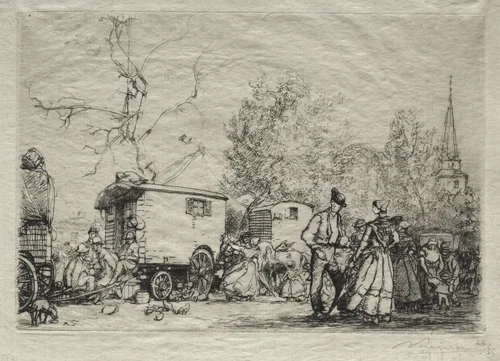 At the Fair St. Jean de Mont by Auguste Louis Lepère, print, 1906