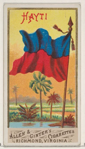 Haiti, from Flags of All Nations, Series 1 (N9) for Allen & Ginter Cigarettes Brands by Allen & Ginter, print, 1887