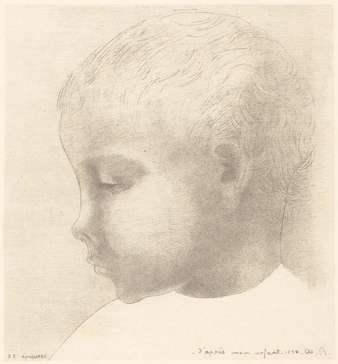 Mon Enfant (My Child) by Odilon Redon, print, 1892