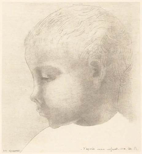 Mon Enfant (My Child) by Odilon Redon, print, 1892
