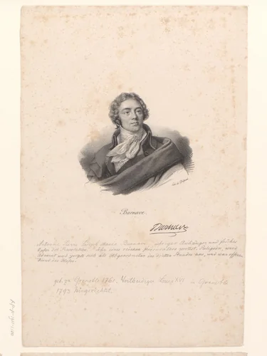 Portret van Antoine Barnave by anonymous, print, 1818-1842
