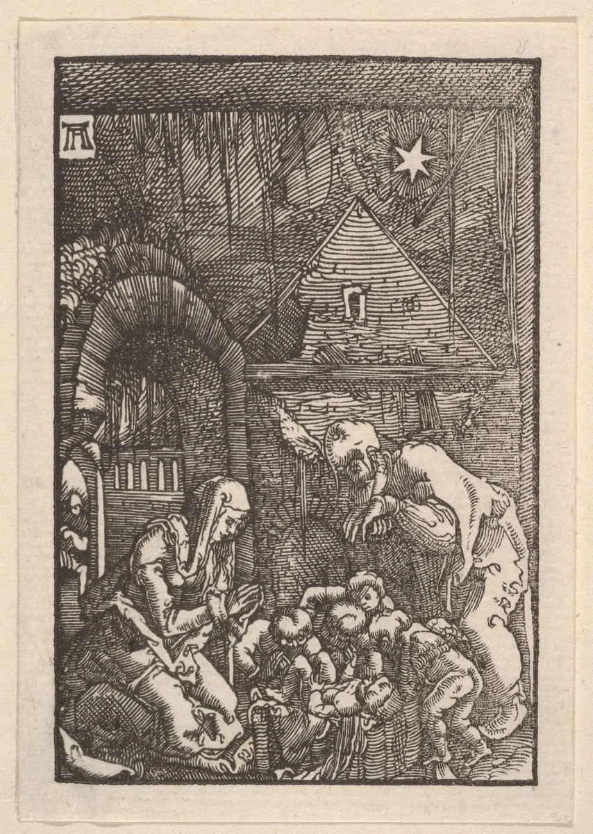Nativity, from "The Fall and Salvation of Mankind Through the Life and Passion of Christ" by Albrecht Altdorfer, print, 1500-1538