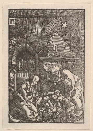Nativity, from "The Fall and Salvation of Mankind Through the Life and Passion of Christ" by Albrecht Altdorfer, print, 1500-1538