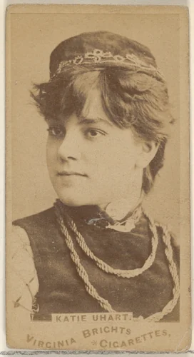 Katie Uhart, from the Actors and Actresses series (N45, Type 1) for Virginia Brights Cigarettes by Allen & Ginter, photograph, 1885-1891