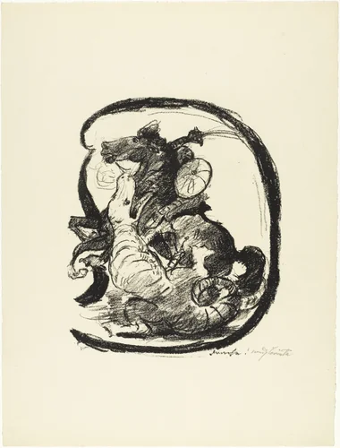 Letter D (Buchstabe D) from the illustrated book in portfolio form The ABCs (Das ABC) by Lovis Corinth, print, 1916
