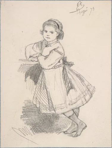 Little Girl by Félicien Rops, drawing, 1868-1878
